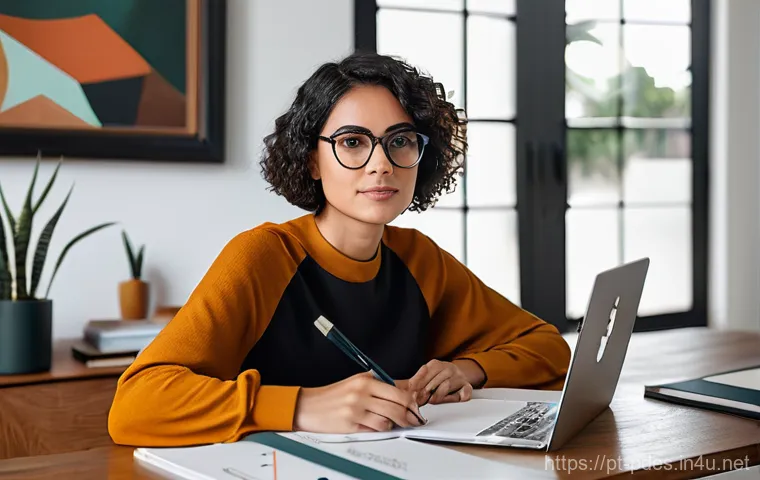 제품디자인 자격증의 난이도 평가 - **Prompt:** A determined and focused female product designer, in her late 20s, with a stylish bob ha...