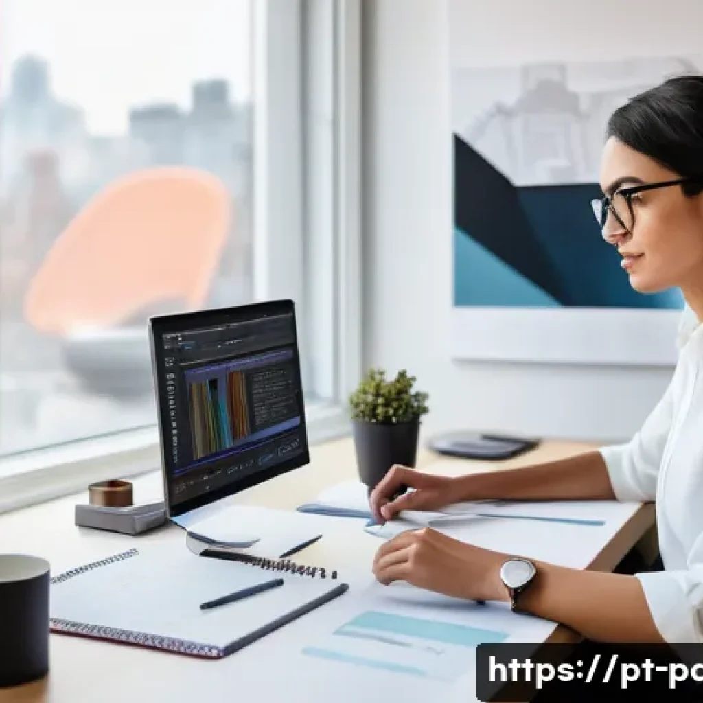 제품디자인 자격증 취득 후 경력 관리 - **Prompt 1: Freelance Product Designer at Work**
    "A wide-angle shot of a female product designer...